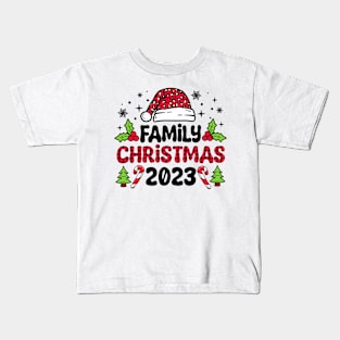 Family Christmas 2023 Red Plaid Family Matching Pajama Xmas Kids T-Shirt